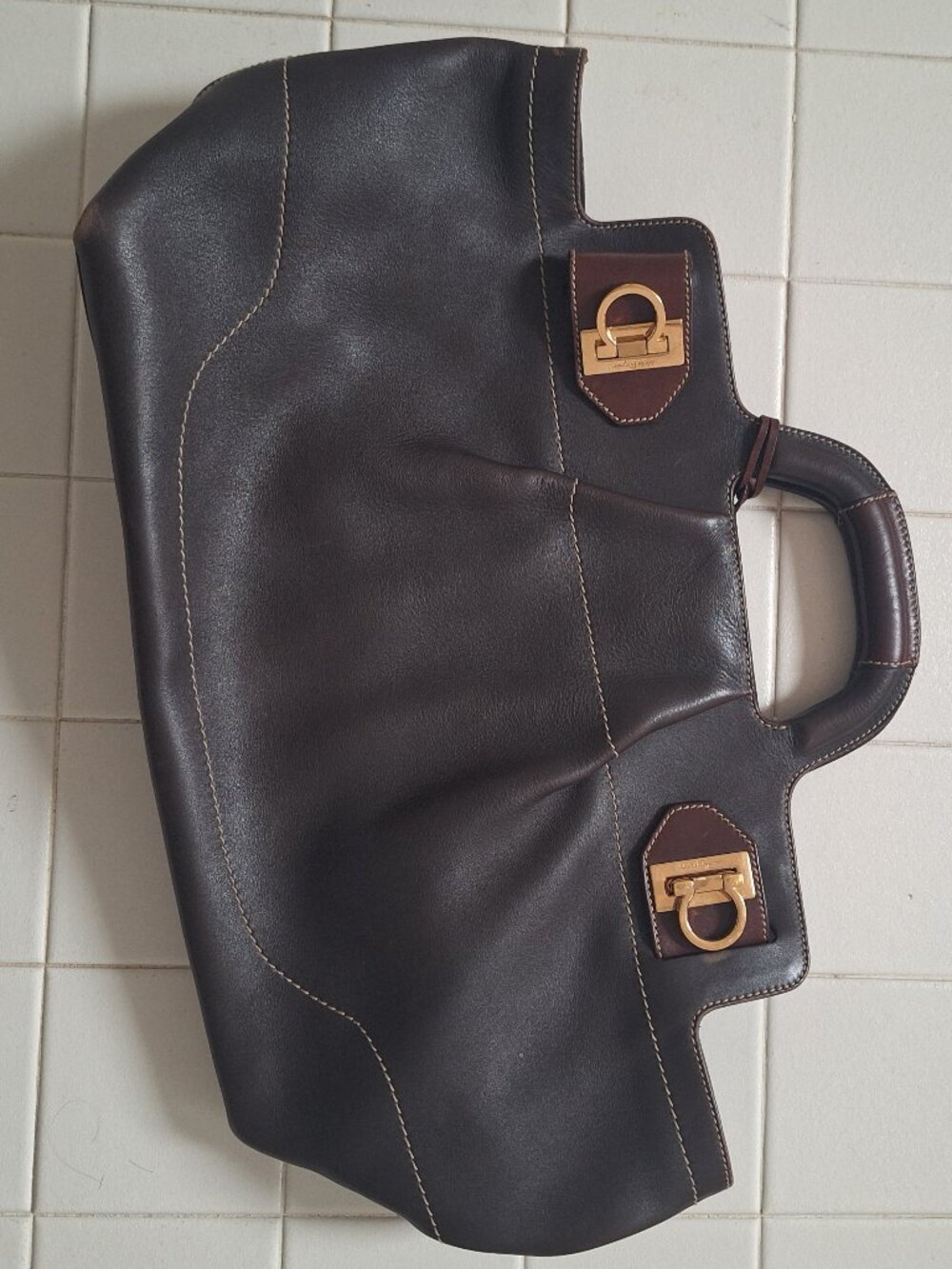 Vintage Ferragamo Brown leather bag